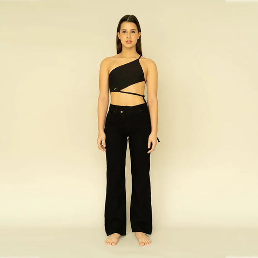 JEANS BLACK CRISS CROSS