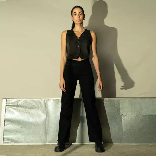 JEANS BLACK CRISS CROSS