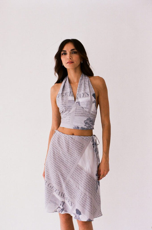 GRAY NEWS MINI SKIRT