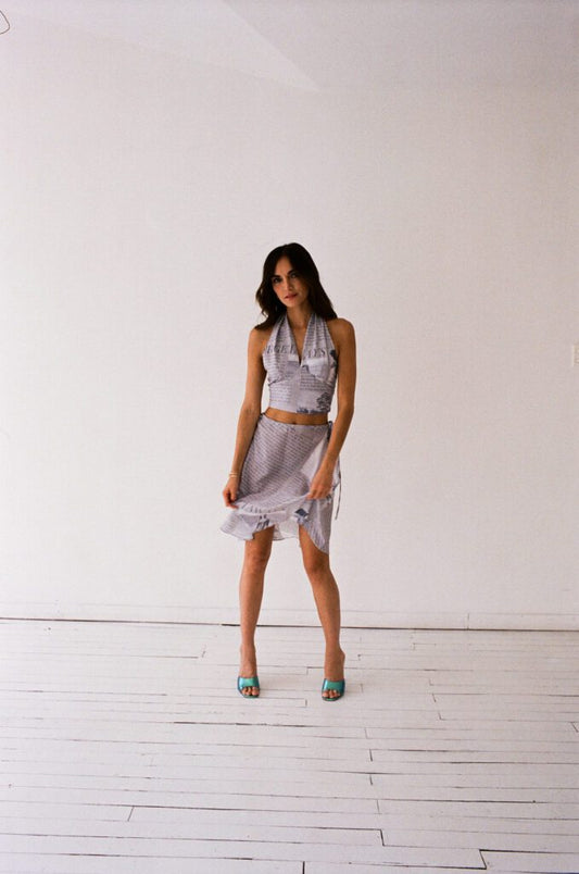 GRAY NEWS MINI SKIRT