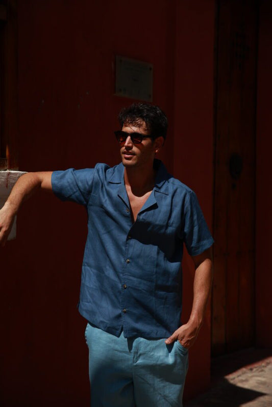 NAVY BLUE LINEN SHIRT