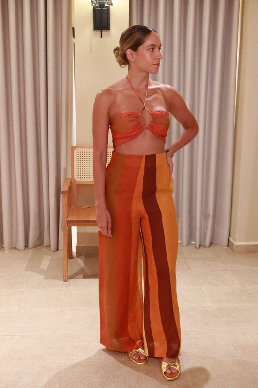 PANTALON LINEAS NARANJA